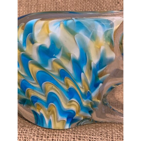 Blue & Yellow Art Glass Angel Fish Paperweight 3.75" x 6" - Picture 5 of 10